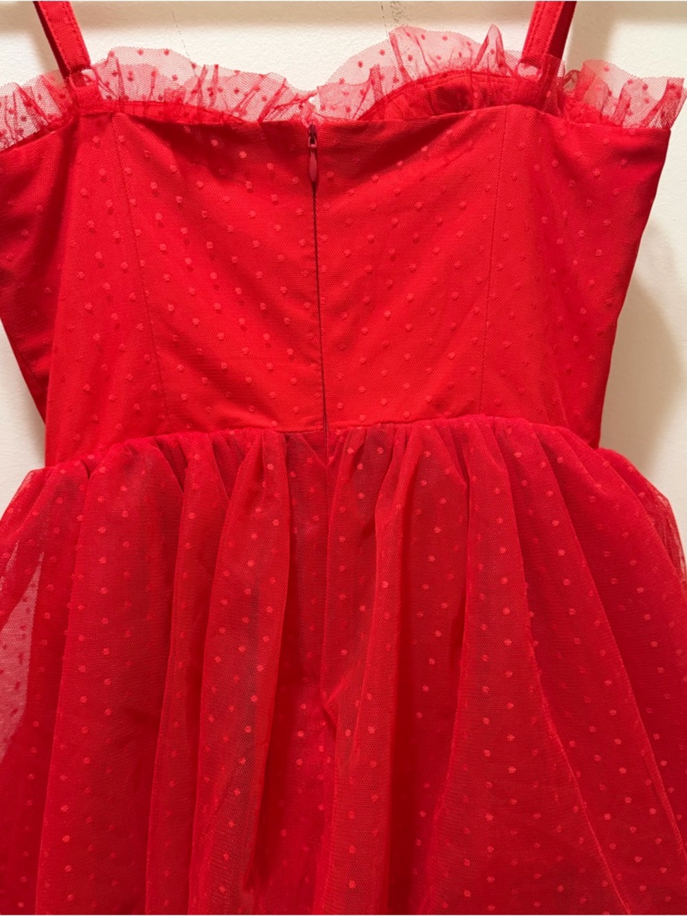 Dolls Kill x Beetlejuice "Red Wedding" Lydia Deetz gown maxi dress tulle - Picture 9 of 12